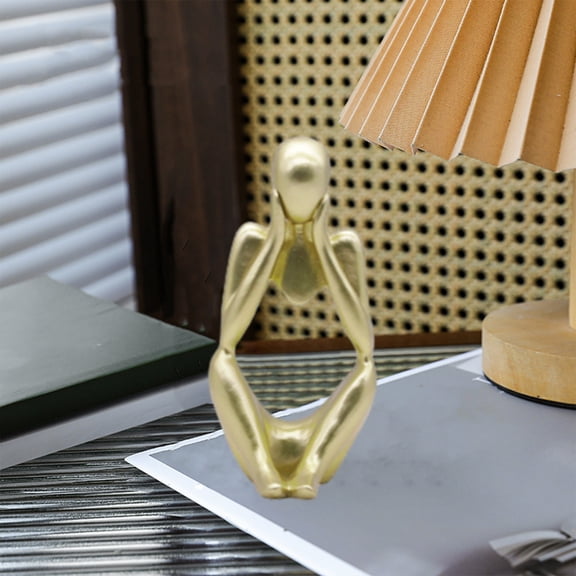 Modern Home Decor | Abstract Sculpture Art Piece for Living Room | Miniature Tabletop Decor in Gold, White, or Silver | 5.12 Inch Accent Ornament