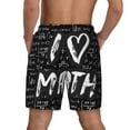 thumbnail image 3 of Sigee I love Math Print Mens Swim Trunks with Compression Liner Quick Dry Swim Stretch Beach Shorts with Pockets,S-3XL, 3 of 7
