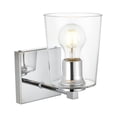 thumbnail image 3 of Living District Kacey 1-Light Iron & Glass Bath Sconce in Chrome/Clear, 3 of 6