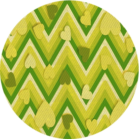 Ahgly Company Machine Washable Indoor Square Transitional Pistachio Green Area Rugs, 3' Square