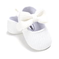 thumbnail image 6 of Infant Baby Girls Bowknot Shoes Soft Sole Princess Wedding Dress Flats Prewalker Newborn Light Baby Sneaker Shoes White 6-12M, 6 of 7