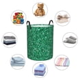 thumbnail image 3 of Lsque Green Glitter pattern Laundry Hamper Basket, Tall Woven Rope Hamper Basket for Clothes, Lightweight Storage Basket, Collapsible Waterproof-Small, 3 of 8