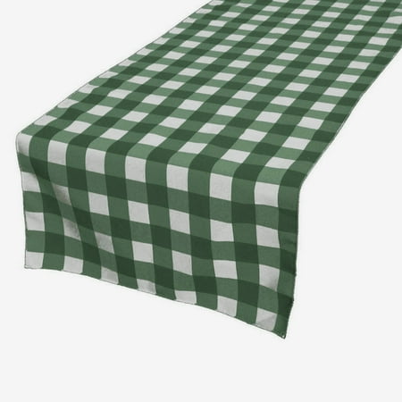 

Cotton Print Table Runner Gingham Checkered Hunter Green