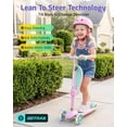 thumbnail image 3 of GOTRAX BoblooPro 3-Wheel Light-Up Kick Scooter For Kids Ages 3-8, with Folding Adjustable/Rmovable Seat, Pink, 3 of 13