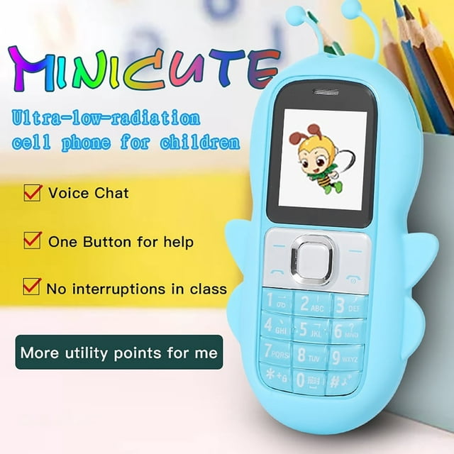 HLONK D66 Cell Phone Locate Function Low Radiation Adorable Cartoon Student Push-Button Mobile Phone for Girls