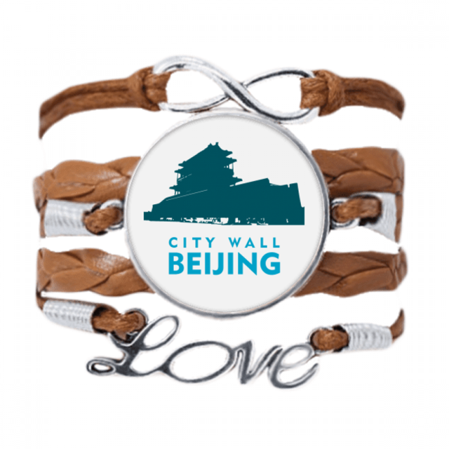 Travel China Beijing Guofang Pulsera de cuero Negro trenzado pulsera de cuerda de amor Unbranded M