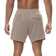 thumbnail image 6 of Fashion for way less HOOMEUMY Summer Solid Color Shorts Men's Clothing Fashion Sports Running Fitness Quick-Drying Breathable Beach Shorts Coffee 14, 6 of 6