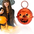 thumbnail image 2 of WMGHA Halloween Pumpkin Jingle Bells Ornaments, 2.4CM Ghost Festival Metal Orange Will Pumpkin Spoof Hanging Prop for Halloween Party Garden Tree Decoration,Multicolor, 2 of 9