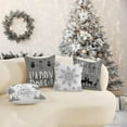 thumbnail image 2 of Christmas Pillow Covers 18x18 Set of 4 Farmhouse Christmas Decorations Happy Holidays Holly Jolly Snowflake Merry Christmas Decor Pillow Cover Cushion Case for Couch Sofa(Grey), 2 of 6