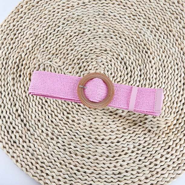 Cinturón de poliéster para mujer, elegante, ajustable, de color sólido, con frenillo bilateral
