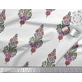 thumbnail image 3 of Soimoi Silk Fabric Leaves & Floral Block Printed Fabric 1 Yard 42 Inch Wide, 3 of 3