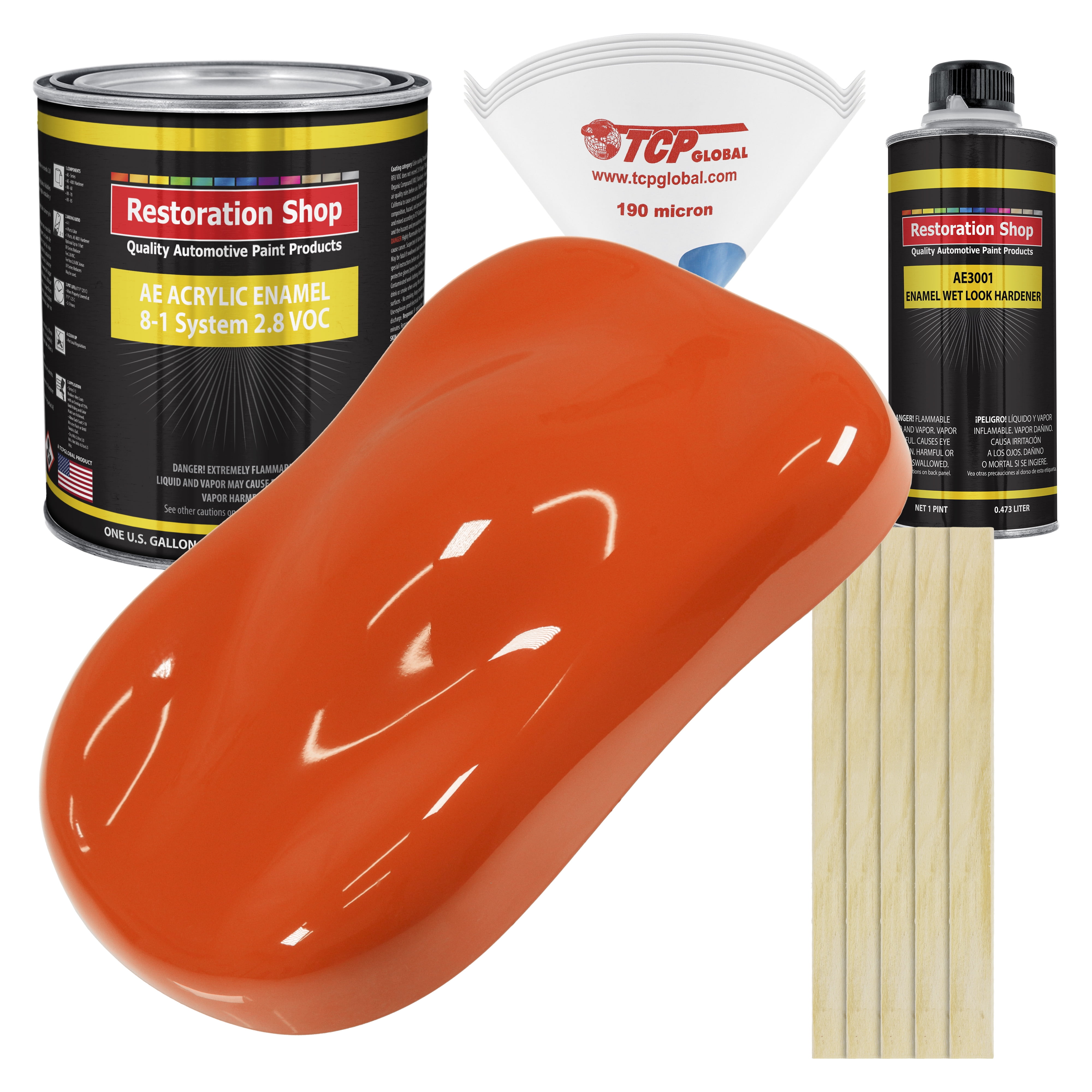 Hugger Orange Gallon Kit Single Stage ACRYLIC ENAMEL Car Auto Paint Kit