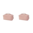 thumbnail image 4 of Ounissouiy Bolsa de almacenamiento de cosméticos, bolsa de artículos de tocador de cuero PU, estuche de baño para el hogar, contenedor de Rosado 2piezas, 4 of 6