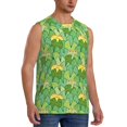 thumbnail image 2 of Yiaed Cartoon Frog And Lotus Leaf Print Men's Singlet Vests Summer Running Muscle Tank Tops Gym Undershirt Round Neck Sleeveless for man, 2 of 5