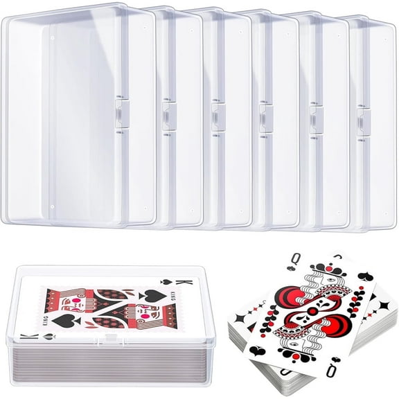 Tutuviw 6Pcs Playing Card Case Blank Playing Card Cases Deck Plastic Boxes Gaming Card Holder Snaps Closed for Bank Card, Business Card, Game Card