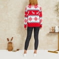 thumbnail image 6 of KOMOO Women Loose Christmas Sweater Snowflake Reindeer Turtleneck Knitwear Xmas Knitted Pullovers Sweaters, 6 of 9