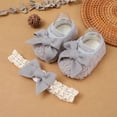thumbnail image 4 of Baby Toddler Shoes Girl Baby Plush Bow Single Shoes + Hairband Two-piece Set, 4 of 6