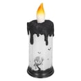 thumbnail image 3 of Velas de bola de nieve de Halloween Lámpara de vela electrónica LED de decoración terrorista para fiesta Vacaciones Esqueleto bailando, 3 of 10