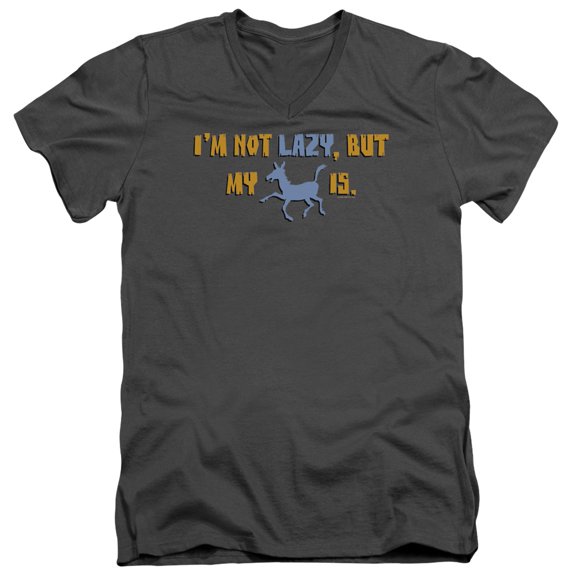 - Im Not Lazy - Slim Fit V Neck Shirt - Large