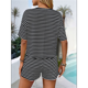 thumbnail image 4 of Conjunto de Pijama de 2 Piezas de Corta con Rayas de Verano, Color Negro, Talla L, 4 of 9