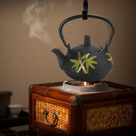 

EOTVIA Cast Iron Tea Kettle Imitating Japanese Uncoated Plum Blossom Bamboo Gift Decoration 0.3L Iron Teapot 0.3L Iron Tea Kettle