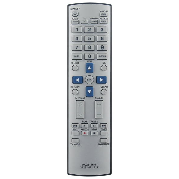 New RC25116/01 312814715141 Replaced Remote Control for Magnavox DVD Recorder