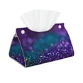 thumbnail image 2 of Lsque Purple and Green Glitter Printed Long Tissue Box Cover Holder, Facial Paper Organizer Dispenser,Triangle with Bottom Belt, PVC Leather Decorative Organizer, 2 of 9