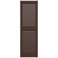thumbnail image 3 of Ekena Millwork 12"W x 67"H Mid-America Vinyl, Standard Size Cathedral Top Center Mullion, Open Louver Shutter, w/Installation Shutter-Lok's & Matching Screws (Per Pair), 009 - Federal Brown, 3 of 7