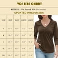 thumbnail image 3 of VDJ Women's 2025 Fashion Tops 3/4 Sleeve T-Shirts Cute V Neck Basic Business Tees Coffee Blouses Size L, 3 of 10
