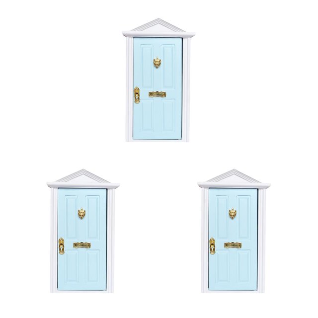 Ounissouiy 1 Juego de suministro de casa de juguete útil 1/12 mini puertas de pequeñas modelos de muebles de para escena DIY muebles para el Type1 NO1
