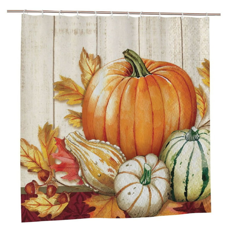  Fall Shower Curtain Pumpkin Shower Curtains for