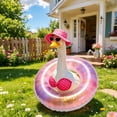 thumbnail image 3 of Leutsin Summer Porch Goose Outfit, Hawaiian Pink Goose Clothes Dress with Sunglasses & Wreath for 23 Inch Cement Lawn Goose, Goose Costume for Garden Yard Patio Party Outdoor Decoration, 3 of 9