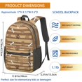 thumbnail image 3 of Dog Paw Print and Bone Brown 17" Waterproof Oxford School Backpacks for Teens, S-Shape Padded Straps, for School, Travel, Hiking, Camping, 3 of 5