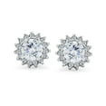 thumbnail image 3 of Bling Jewelry Womens 2 In 1 CZ Earring Jacket Crown Halo & Solitaire Studs Silver, 3 of 4