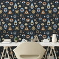 thumbnail image 2 of Ambesonne Ethnic Peel & Stick Wallpaper for Home, Triangles with Eyes Plot, 13"x36", Burnt Orange Blue Grey, 2 of 5