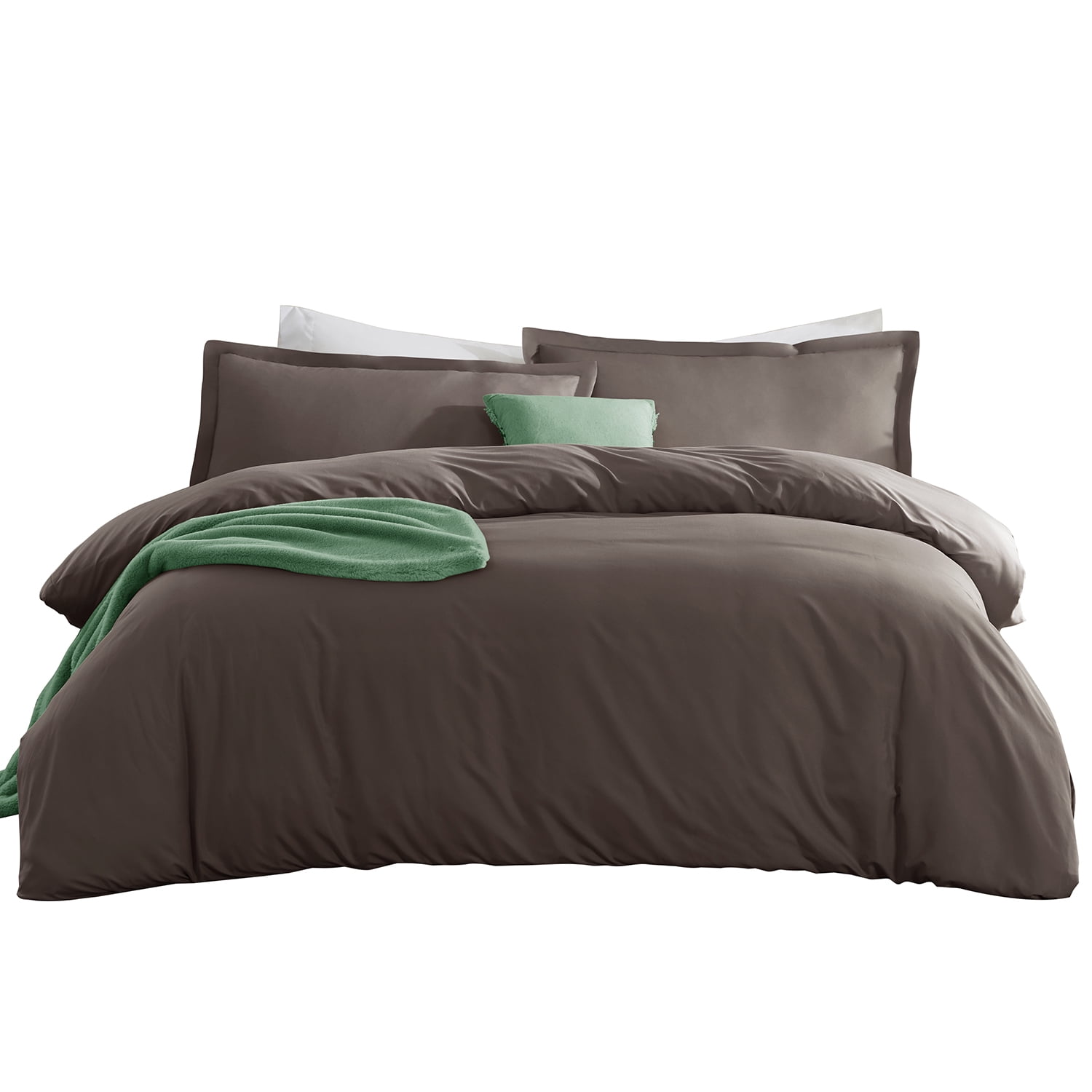 LammaLoe Duvet Cover King 3 Piece, Luxury Microfiber Bedding Sets with 2 Pillow Shams, chocolate Brown
