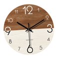thumbnail image 1 of Reloj de pared, reloj decorativo, madera minimalista, 30 cm, adorno único de arte de pared Color madera oscura blanca., 1 of 9