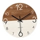 thumbnail image 1 of Reloj de pared, reloj decorativo, madera minimalista, 30 cm, adorno único de arte de pared Color madera oscura blanca., 1 of 9
