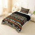 thumbnail image 2 of Homewish Colorful Bohemian Geometric Twin Comforter Sets,Vintage Boho Rhombus Stripes Bedding Set,Black Reversible,2-Piece,1 Comforter and 1 Pillowcase, 2 of 7