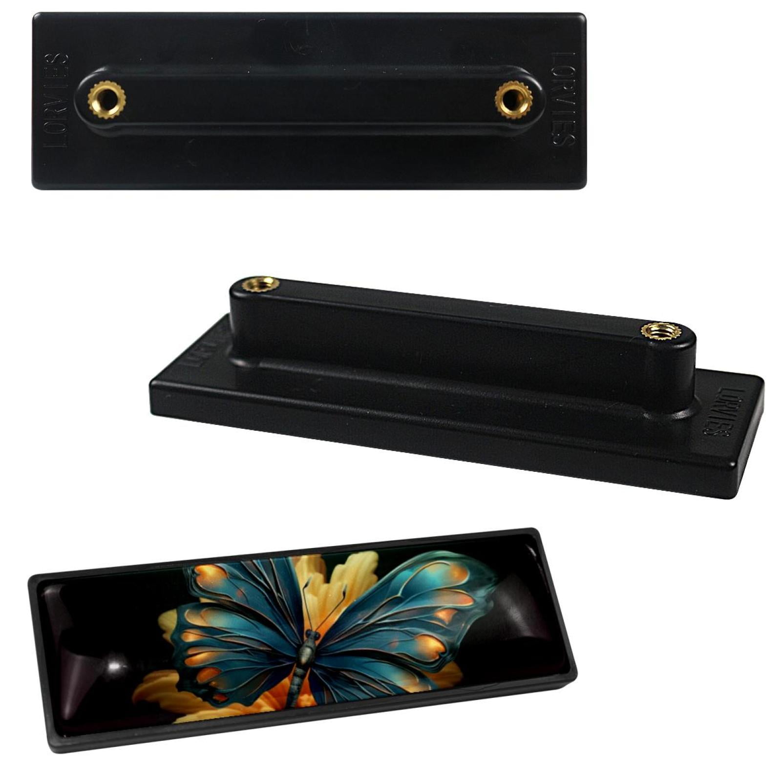 HemaKayy 4 Pack 3.6" Decorative Cabinet Pulls - Durable & Long-lasting | Easy Installation | Elegant & Stylish Decor for Home, Kitchen Furniture Handles | Turquoise Blue Butterfly Lily Flower