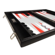 Silverman & Co. 16-inch Premium Backgammon Set - Medium - Black/Scarlet Red