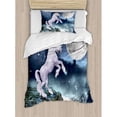 thumbnail image 3 of Ambesonne Unicorn on Cliffs in Full Moon Light Duvet Cover Set, 3 of 3