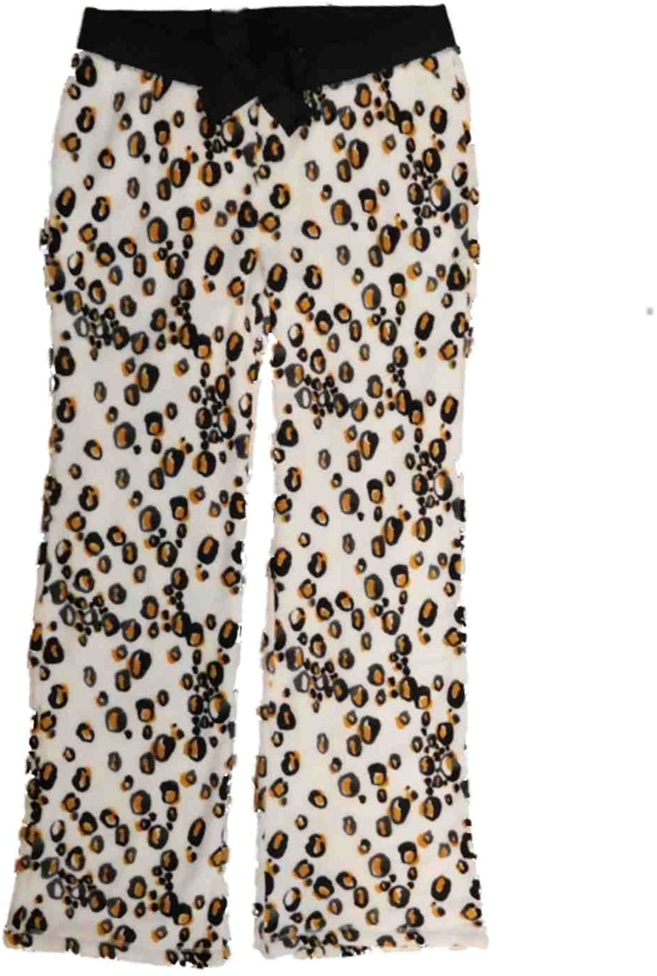 Joe Boxer Womens Plush Ivory Leopard 