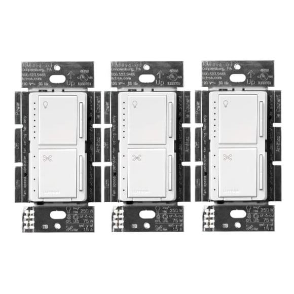 Control de ventilador y atenuador de luz Lutron Maestro MACL-LFQ-WH