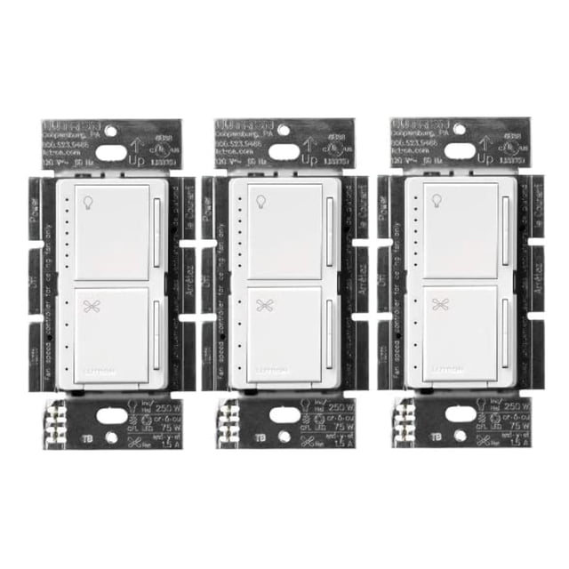 Control de ventilador y atenuador de luz Lutron Maestro MACL-LFQ-WH
