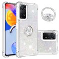 thumbnail image 1 of Funda para Xiaomi Redmi Note 11 Pro 5G/4G con Brillo Líquido Flotante, Purpurina, Parachoques y Anillo Giratorio Soporte, 1 of 5