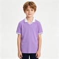 thumbnail image 5 of Boys Short Sleeve Polo Shirts Kids Casual V Neck Color Block Uniform Shirt 7-8 Years Kids Clothing, 5 of 5