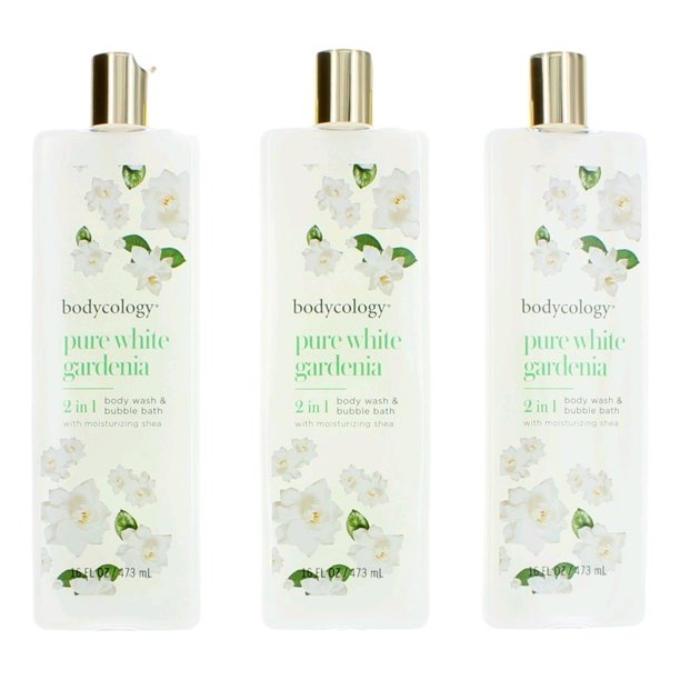 Pure White Gardenia by Bodycology 3 Pack 16oz 21 Body Wash & Bubble