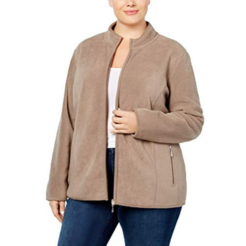 Karen Scott Karen Scott Zeroproof Fleece Jacket Womens 3X Brown