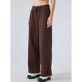 thumbnail image 5 of SWSMCLT Women's Baggy Sweatpants Cotton Running Sweat Pants Joggers Workout Straight Leg Thermal Drawstring Brown 6, 5 of 5
